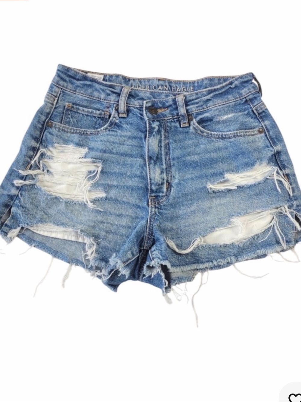 ✅ American Eagle distressed blue mom shorts size 6